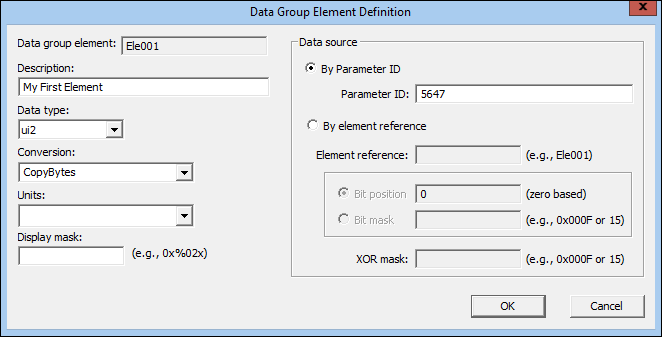 Data Group Element Definition